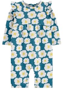 4 for 25🔥 NEW Carter's blue floral jumpsuit 6M